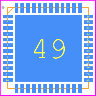 8T49N222B-109NLGI8 - Renesas Electronics PCB footprint - Quad Flat No-Lead - Quad Flat No-Lead - NLG48