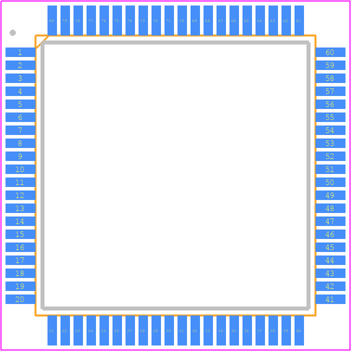 72V253L6PFG - Renesas Electronics PCB footprint - Quad Flat Packages - Quad Flat Packages - PNG80--