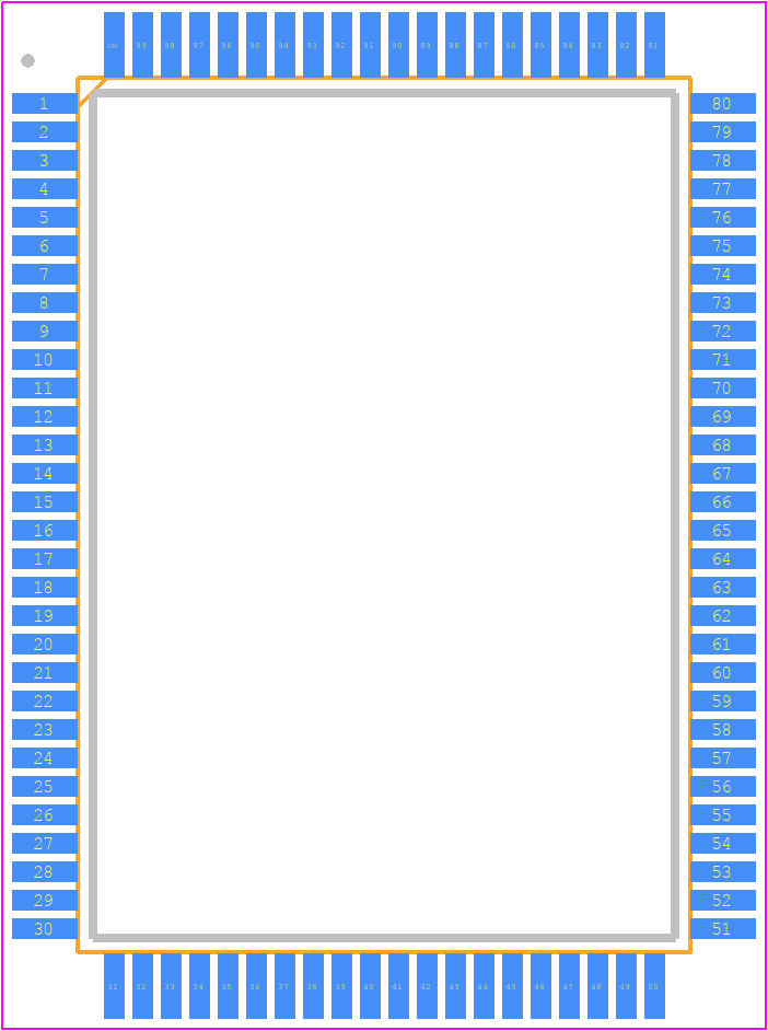 71V3556S100PFG - Renesas Electronics PCB footprint - Quad Flat Packages - Quad Flat Packages - PKG100