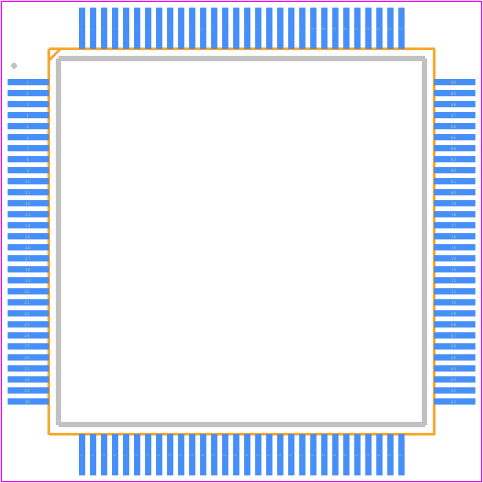 723642L15PFG8 - Renesas Electronics PCB footprint - Quad Flat Packages - Quad Flat Packages - PNG120-)