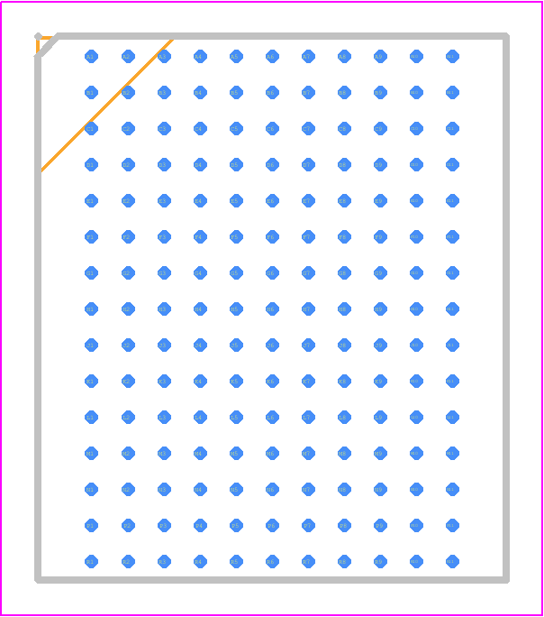 71V3556SA100BQI - Renesas Electronics PCB footprint - BGA - BGA - 165 Fine Pitch Ball Grid Array (fBGA) Package Diagram Outline