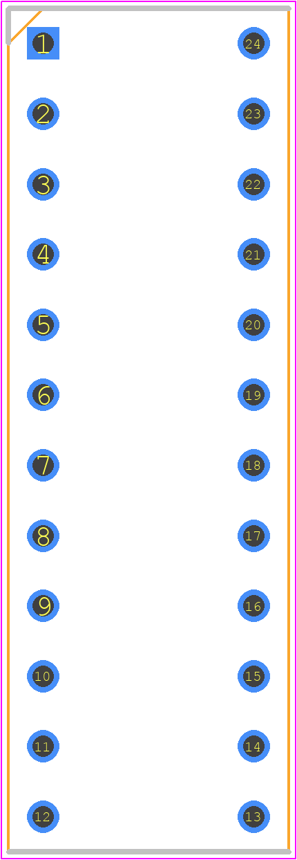 24-6518-10 - ARIES PCB footprint - Dual-In-Line Sockets - Dual-In-Line Sockets - 24-6518-10