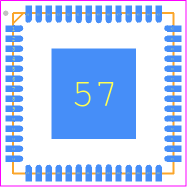 MMPF0100F6AEP - NXP PCB footprint - Quad Flat No-Lead - Quad Flat No-Lead - 56 QFN 8x8 mm - 0.5 mm pitch E-Type QFN (full lead)