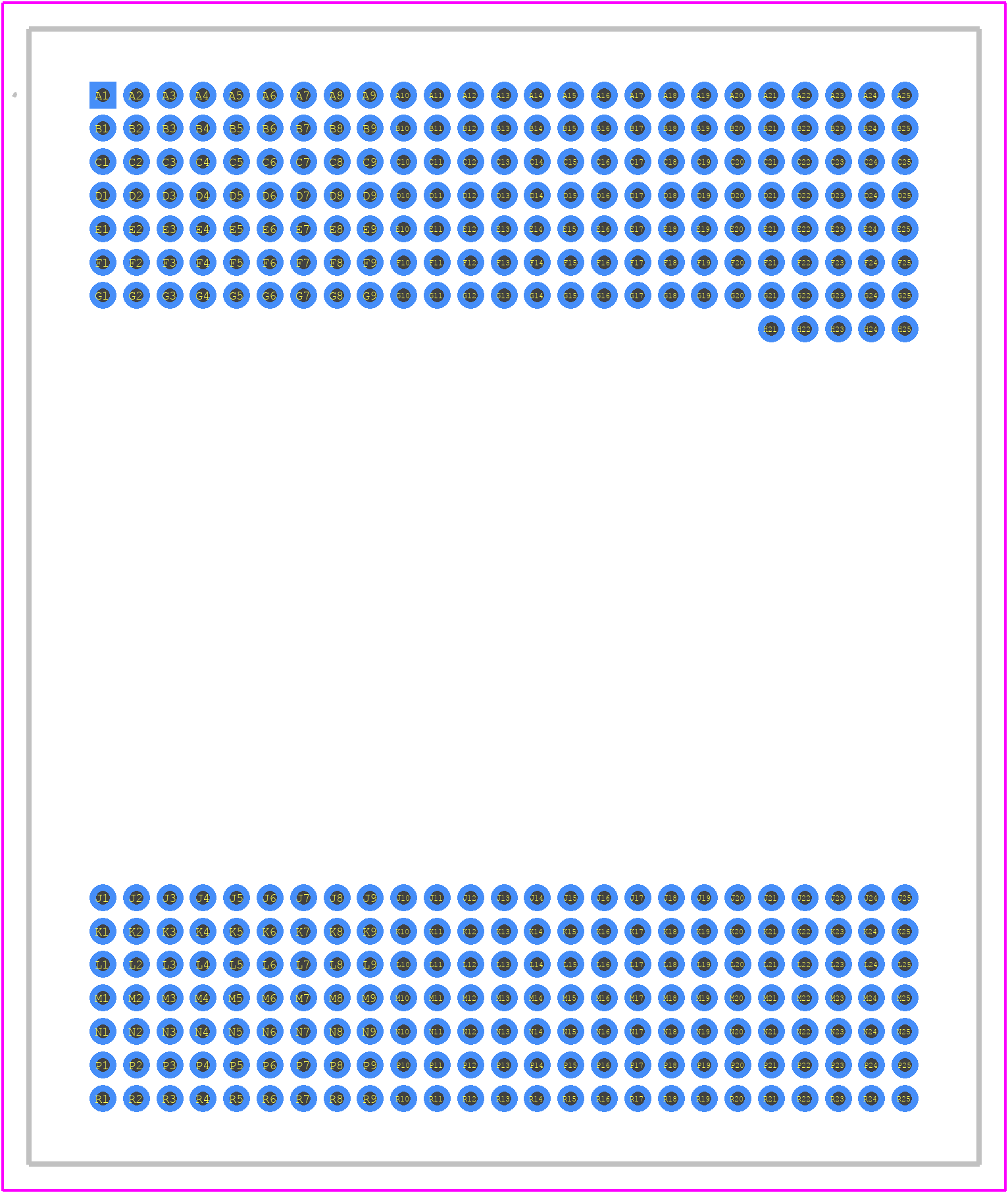 NOIP1FN025KA-GTI - onsemi PCB footprint - Other - Other - PGA355, 36.10x43.10 CASE 107DJ−01 ISSUE O