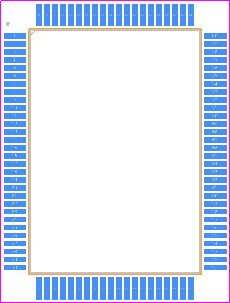 HSP43216VC-52 - Renesas Electronics PCB footprint - Quad Flat Packages - Quad Flat Packages - Metric Plastic Quad Flatpack Packages (MQFP)