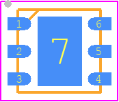 PHDC2021DEBT - Texas Instruments PCB footprint - Small Outline No-lead - Small Outline No-lead - DEB0006A