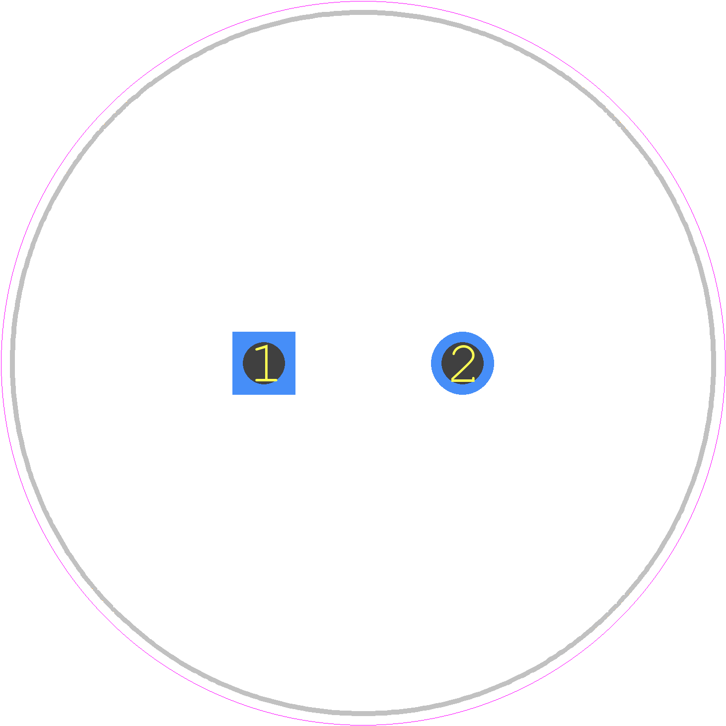 ALC70A132DF250 - KEMET PCB footprint - Capacitor, Polarized Radial Diameter - Capacitor, Polarized Radial Diameter - 35mm x 50mm