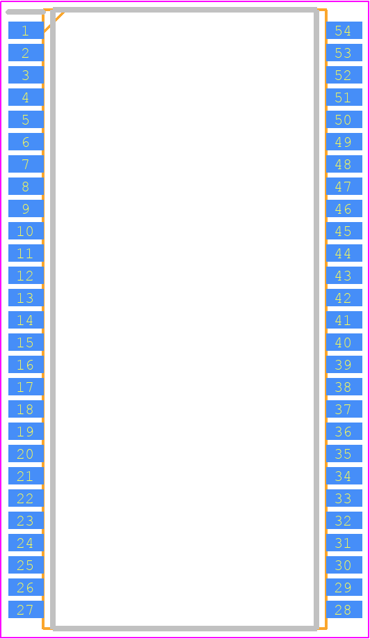 MR5A16AYS35 - Everspin Technologies PCB footprint - Small Outline Packages - Small Outline Packages - 54-TSOP2