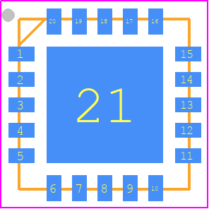 MAMF-011119-TR1000 - MACOM PCB footprint - Quad Flat No-Lead - Quad Flat No-Lead - 6 mm 20-Lead QFN_2022