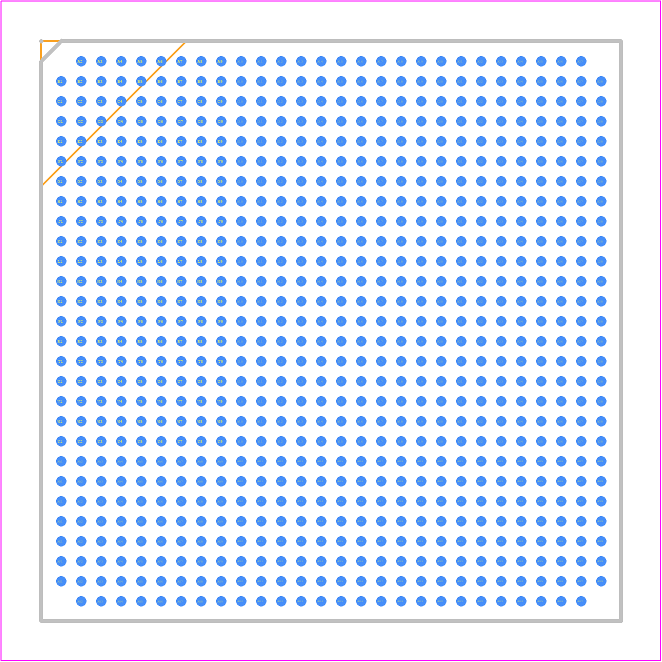 10AS022E3F29I1HG - Intel PCB footprint - BGA - BGA - 780-Pin FineLine Ball-Grid Array (FBGA) - Flip Chip - Flat Top Single-Piece Lid - A:3.35