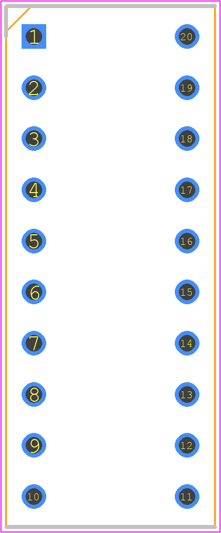 SSA-LXB 10HW - Lumex PCB footprint - Dual-In-Line Sockets - Dual-In-Line Sockets - SSA-LXB 10HW