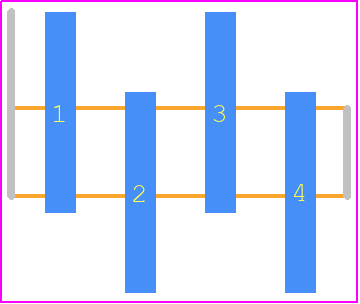 2842104-4 - TE Connectivity PCB footprint - Header, Unshrouded - Single Row Staggered SMD Pin - Header, Unshrouded - Single Row Staggered SMD Pin - 2842104-4