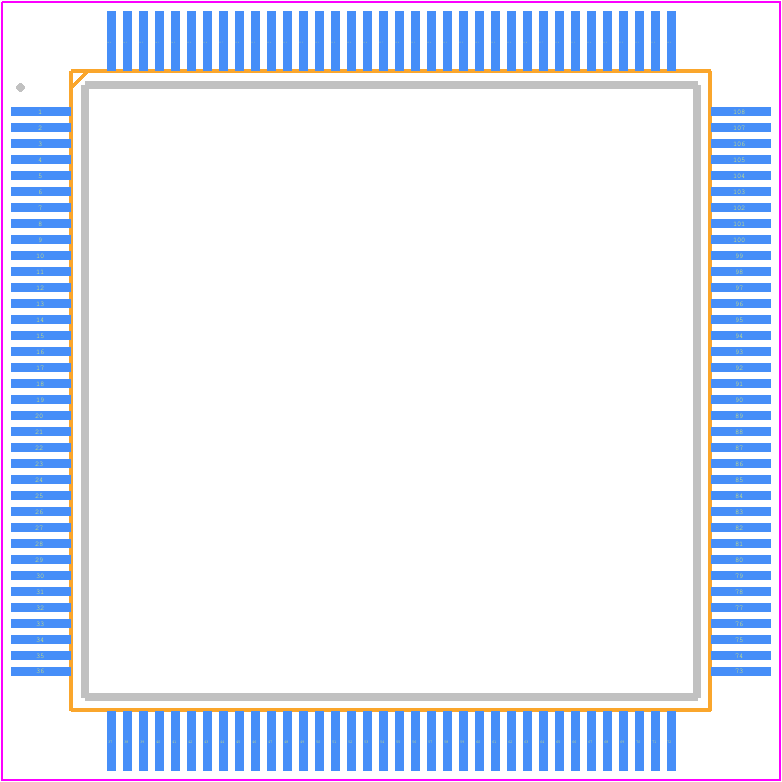 PIC32MZ1024EFK144-I/PH - Microchip PCB footprint - Quad Flat Packages - Quad Flat Packages - 144 lead tqep