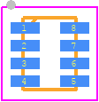 TPS62821DLCT - Texas Instruments PCB footprint - Small Outline No-lead - Small Outline No-lead - DLC0008A-VSON-HR-1