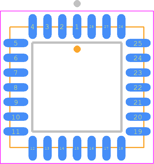 AD7828KP - Analog Devices PCB footprint - Plastic Leaded Chip Carrier - Plastic Leaded Chip Carrier - 28-Lead Plastic Leaded Chip Carrier [PLCC] (P-28A)