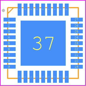 MAX5954AETX+ - Analog Devices PCB footprint - Quad Flat No-Lead - Quad Flat No-Lead - T3666-3