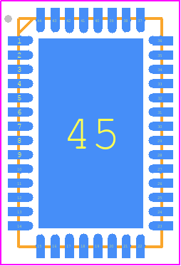 LTC4284IUHG#PBF - Analog Devices PCB footprint - Quad Flat No-Lead - Quad Flat No-Lead - UHG Package 44-Lead Plastic QFN (5mm × 8mm)