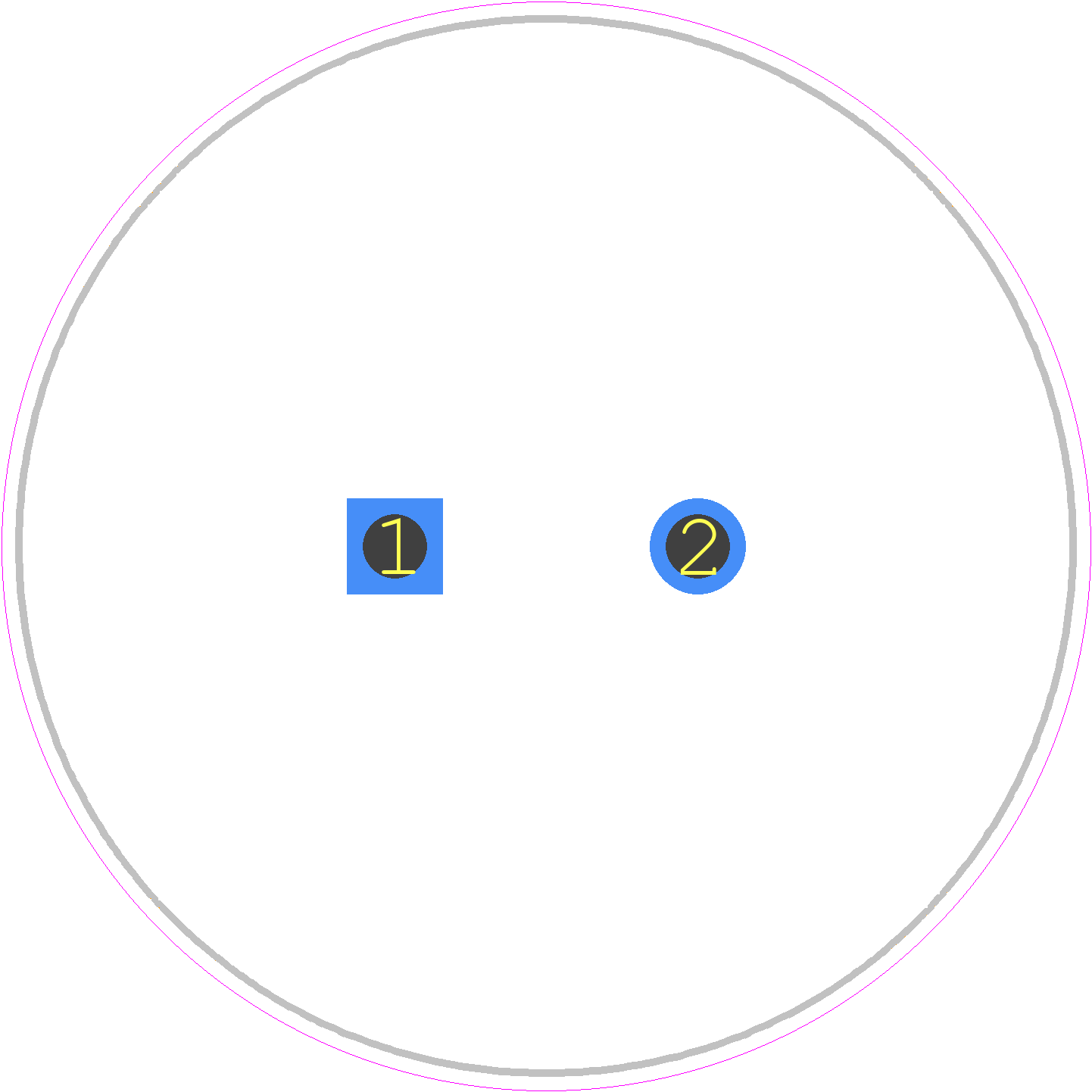 MAL225727681E3 - Vishay PCB footprint - Capacitor, Polarized Radial Diameter - Capacitor, Polarized Radial Diameter - 35x55mm