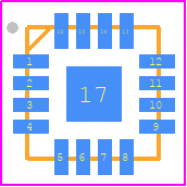 MAX3949ETE+ - Analog Devices PCB footprint - Quad Flat No-Lead - Quad Flat No-Lead - T1633+5