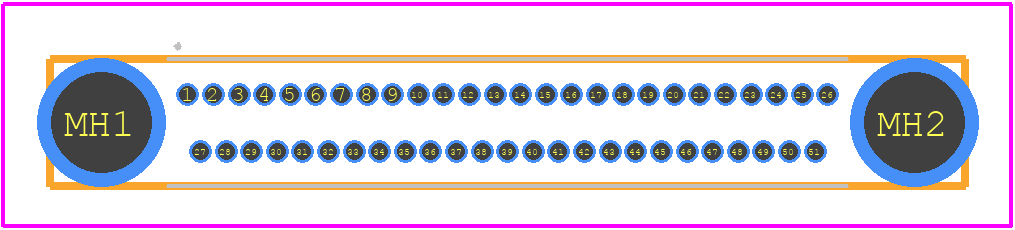 A28500-051 - Omnetics PCB footprint - Other - Other - A28500-051-3