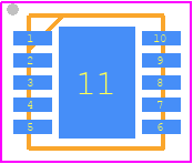 NX3DV221TKX - NXP PCB footprint - Small Outline No-lead - Small Outline No-lead - HVSON10