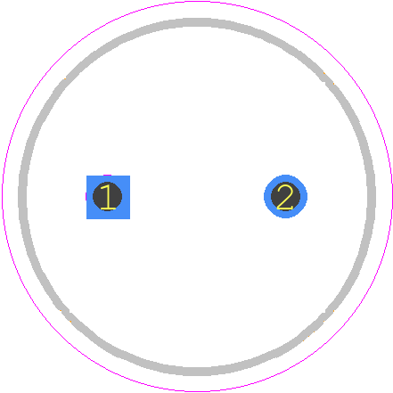 ESK108M010AH2AA - KEMET PCB footprint - Capacitor, Polarized Radial Diameter - Capacitor, Polarized Radial Diameter - 10mm x 15mm