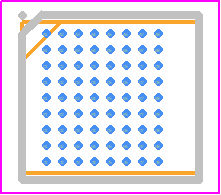 STWLC68JRH - STMicroelectronics PCB footprint - BGA - BGA - WLCSP72 3.265x3.674x0.6 0.4 Pitch 0.25 Ball package outline