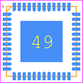 MC32PF3000A2EP - NXP PCB footprint - Quad Flat No-Lead - Quad Flat No-Lead - 48-pin QFN 7X7 mm - 0.5mm pitch