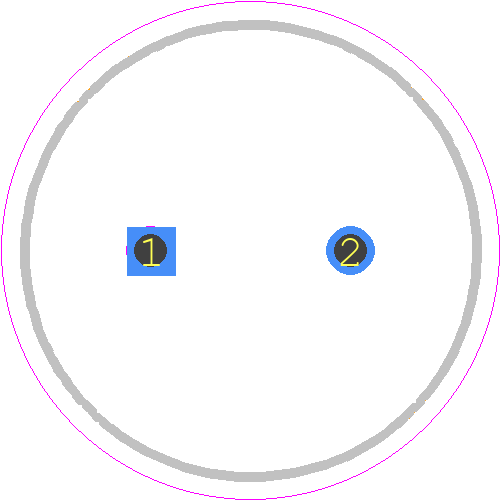 UHW2A101MPD1TD - Nichicon PCB footprint - Capacitor, Polarized Radial Diameter - Capacitor, Polarized Radial Diameter - UVY