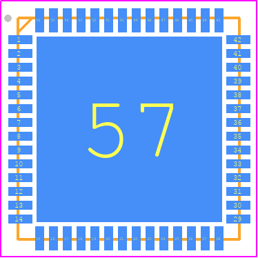 MAX19588ETN+D - Analog Devices PCB footprint - Quad Flat No-Lead - Quad Flat No-Lead - 56 TQFN-EP