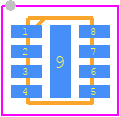 UCLAMP0524P.TCT - SEMTECH PCB footprint - Small Outline No-lead - Small Outline No-lead - 8 PIN SLP