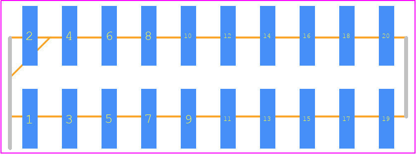 1-2842142-0 - TE Connectivity PCB footprint - Header, Unshrouded - Straight SMD Pin - Header, Unshrouded - Straight SMD Pin - 1-2842142-0