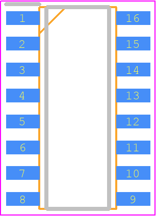 ALD310702ASCL - Advanced Linear Devices Inc. PCB footprint - Small Outline Packages - Small Outline Packages - SOIC-16