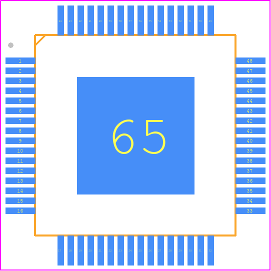 SPC584B70E1EDC0X - STMicroelectronics PCB footprint - Quad Flat Packages - Quad Flat Packages - TQFP 64 10x10x1.0 mm
