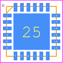 MP6500GU-P - Monolithic Power Systems (MPS) PCB footprint - Quad Flat No-Lead - Quad Flat No-Lead - QFN-24 (5mmx5mm)--