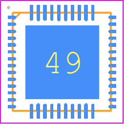 ESP32-U4WDH - Espressif Systems PCB footprint - Quad Flat No-Lead - Quad Flat No-Lead - QFN48 (5x5 mm) height 0.9