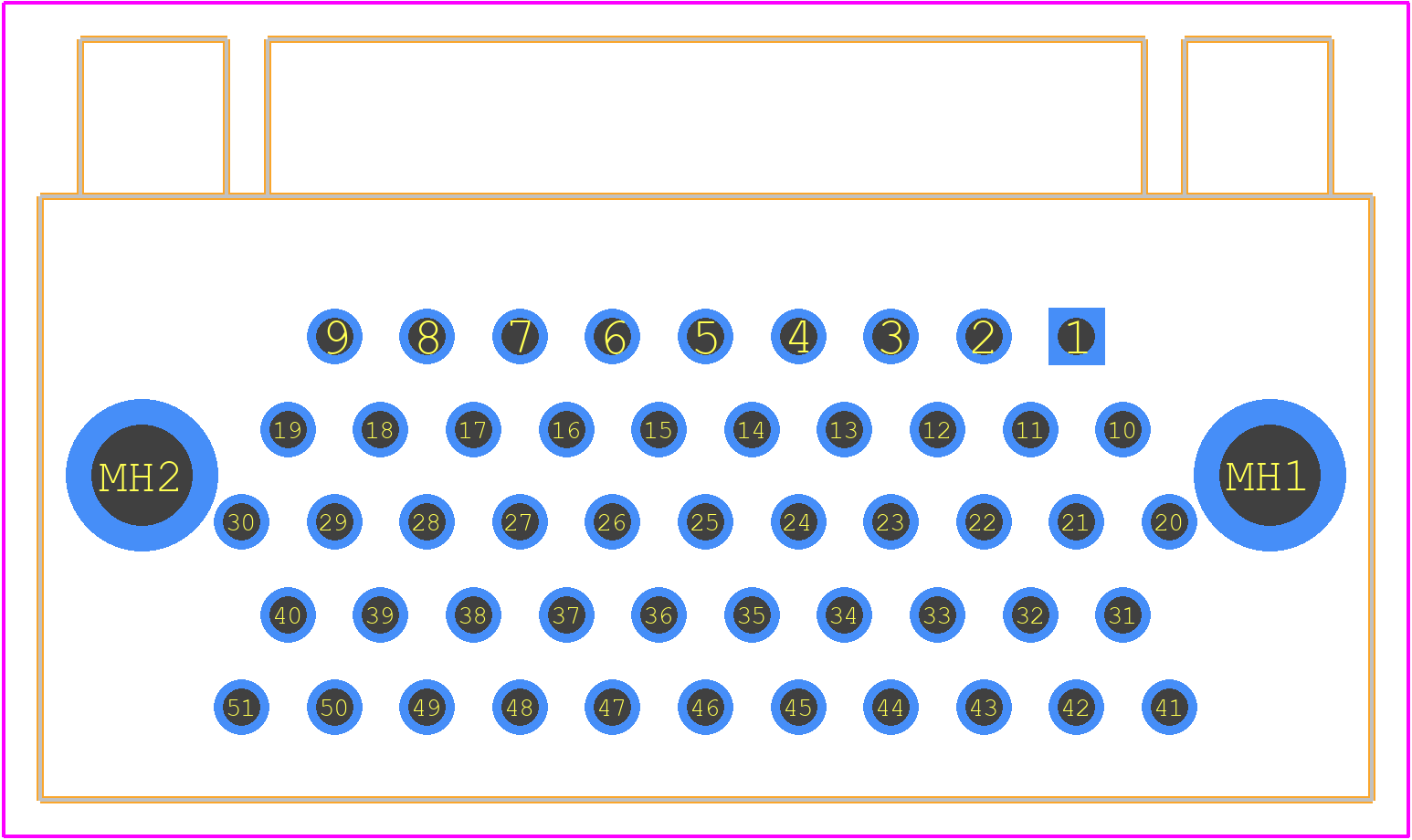 DCCM51SCBRPN - Cinch Connectivity Solutions PCB footprint - Other - Other - DCCM51SCBRPN