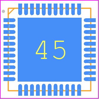 ATMEGA644-20AUR - Microchip PCB footprint - Quad Flat No-Lead - Quad Flat No-Lead - 44m1-1