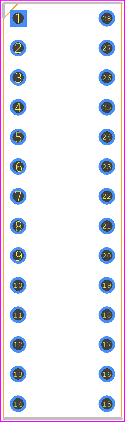 115-47-328-41-003000 - Mill-Max PCB footprint - Dual-In-Line Sockets - Dual-In-Line Sockets - 115-47-328-41-003000