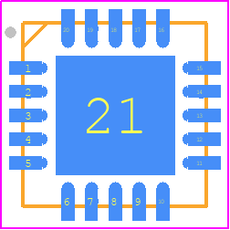 BGA3131J - NXP PCB footprint - Quad Flat No-Lead - Quad Flat No-Lead - HVQFN20: plastic thermal enhanced very thin quad flat package; no leads; 20 terminals; body 5 x 5 x 0.85