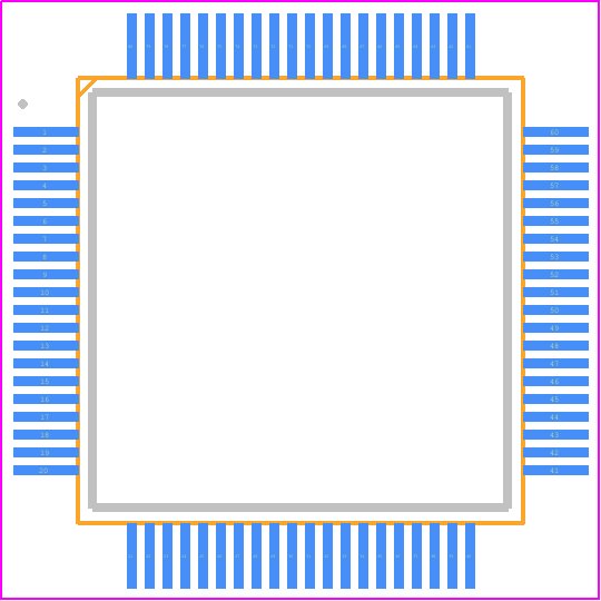 CH7026B-TF - Chrontel PCB footprint - Quad Flat Packages - Quad Flat Packages - 80 Pin LQFP