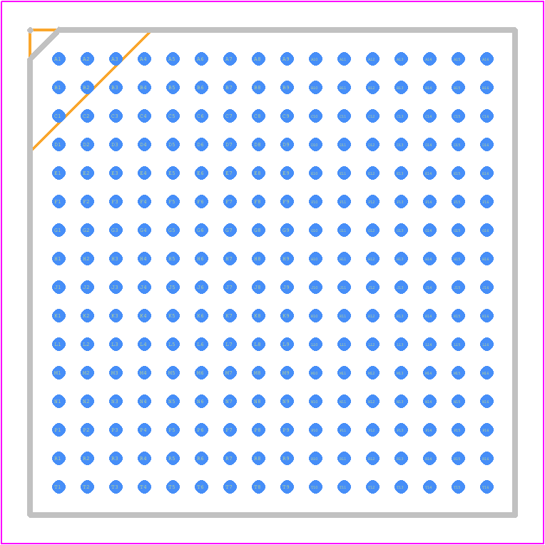 10M08DCF256C8G - Intel PCB footprint - BGA - BGA - 256-Pin FineLine Ball-Grid Array (FBGA) - THIN - Wire Bond - A:1.55