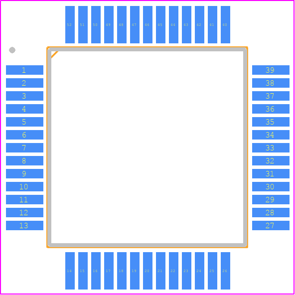 CY7C136-55NC - Infineon PCB footprint - Quad Flat Packages - Quad Flat Packages - 52-Pin Plastic Quad Flatpack, 51-85042