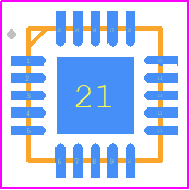 5P35021-113NDGI8 - Renesas Electronics PCB footprint - Quad Flat No-Lead - Quad Flat No-Lead - NDG-20