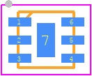 XHF2-912+ - Mini-Circuits PCB footprint - Small Outline No-lead - Small Outline No-lead - 6 pin qfn