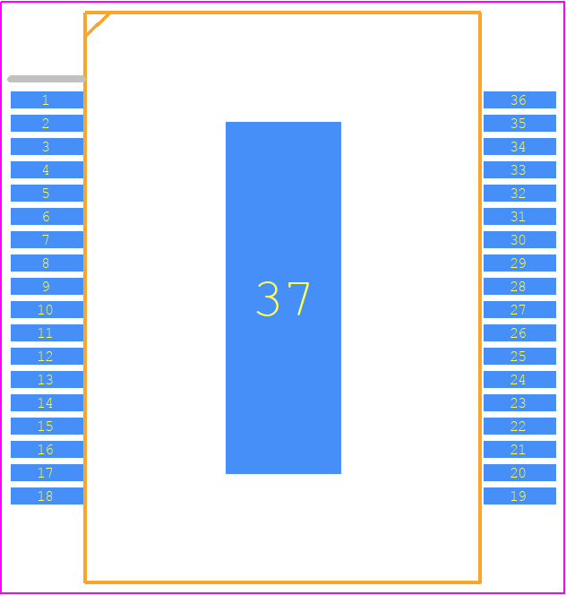 TDA7563BPD - STMicroelectronics PCB footprint - Small Outline Packages - Small Outline Packages - PowerSO36 (SLUG UP)