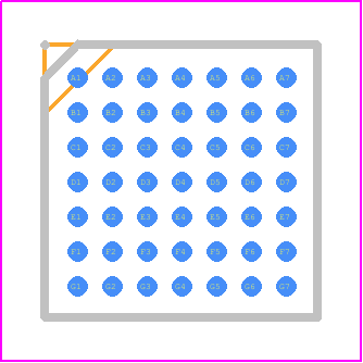 LTM4657IY#PBF - Analog Devices PCB footprint - BGA - BGA - BGA Package 49-Lead (6.25mm × 6.25mm × 3.87mm)