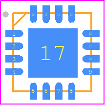 PMA4-33GLN+ - Mini-Circuits PCB footprint - Quad Flat No-Lead - Quad Flat No-Lead - QFN16