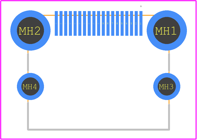 208658-1002 - Molex PCB footprint - Other - Other - 208658-1002-3