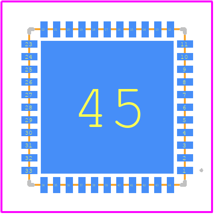 PIC24HJ64GP504-E/ML - Microchip PCB footprint - Other - Other - 44-Lead Plastic Quad Flat, No Lead Package (ML) – 8x8 mm Body [QFN]